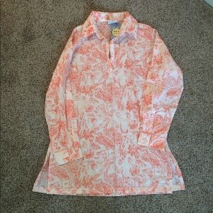 Three Islands Salmon & White Shirt
